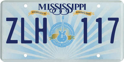 MS license plate ZLH117