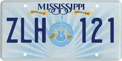 MS license plate ZLH121