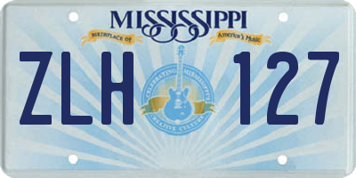 MS license plate ZLH127