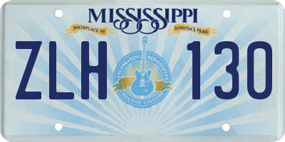 MS license plate ZLH130