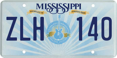 MS license plate ZLH140