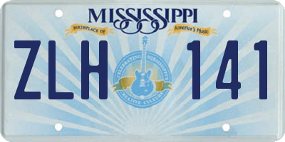 MS license plate ZLH141