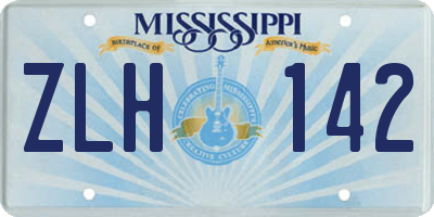 MS license plate ZLH142