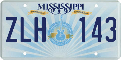 MS license plate ZLH143