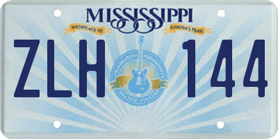 MS license plate ZLH144