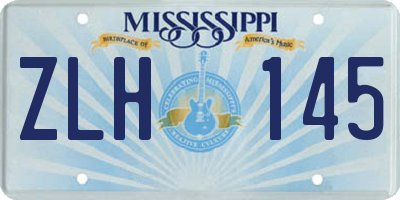 MS license plate ZLH145