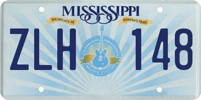 MS license plate ZLH148