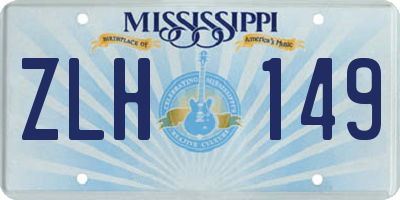 MS license plate ZLH149