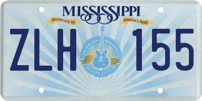 MS license plate ZLH155