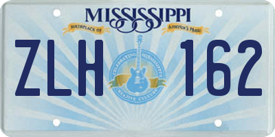 MS license plate ZLH162