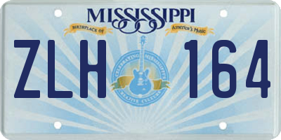 MS license plate ZLH164