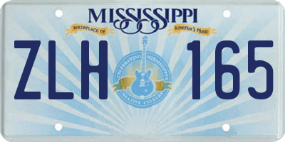 MS license plate ZLH165