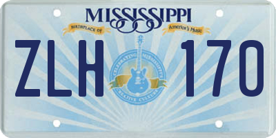 MS license plate ZLH170