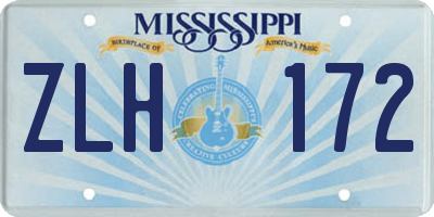 MS license plate ZLH172