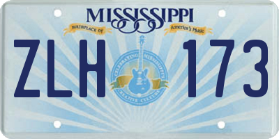 MS license plate ZLH173