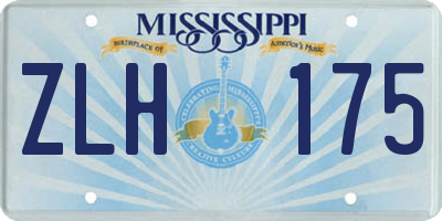 MS license plate ZLH175