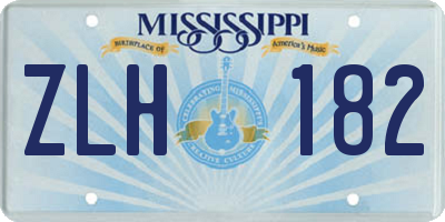 MS license plate ZLH182