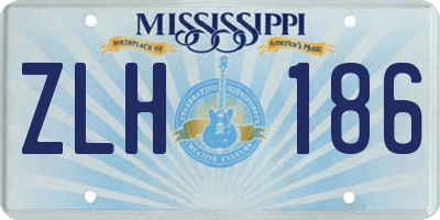 MS license plate ZLH186