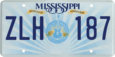 MS license plate ZLH187