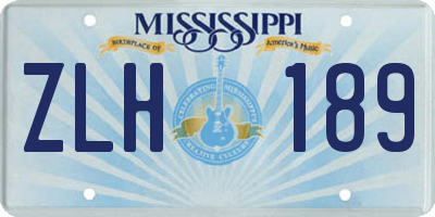 MS license plate ZLH189