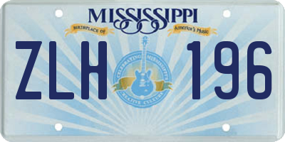 MS license plate ZLH196