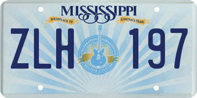 MS license plate ZLH197