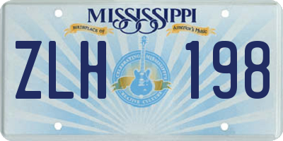 MS license plate ZLH198