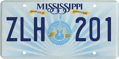 MS license plate ZLH201