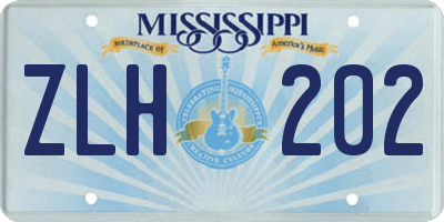 MS license plate ZLH202