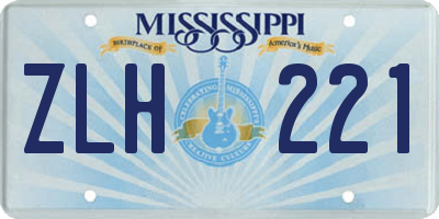 MS license plate ZLH221