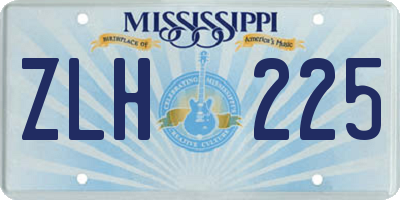 MS license plate ZLH225