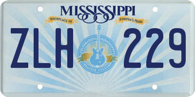 MS license plate ZLH229