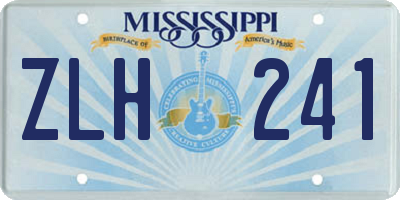 MS license plate ZLH241