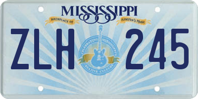 MS license plate ZLH245