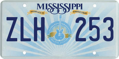 MS license plate ZLH253