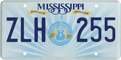 MS license plate ZLH255