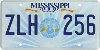 MS license plate ZLH256