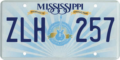 MS license plate ZLH257