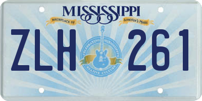 MS license plate ZLH261