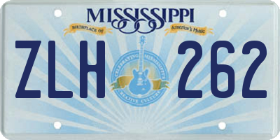MS license plate ZLH262