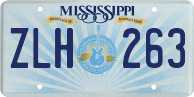 MS license plate ZLH263