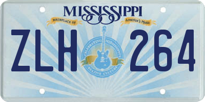 MS license plate ZLH264