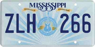 MS license plate ZLH266