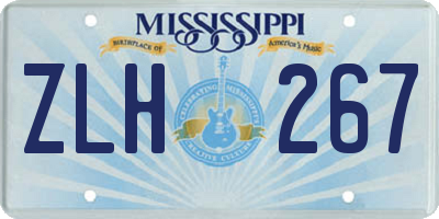 MS license plate ZLH267