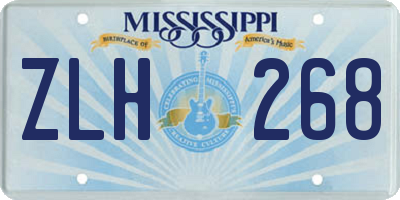 MS license plate ZLH268