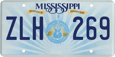 MS license plate ZLH269