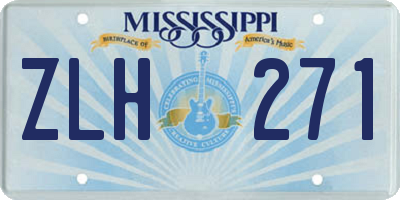 MS license plate ZLH271