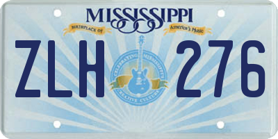 MS license plate ZLH276