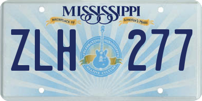 MS license plate ZLH277
