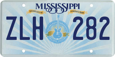 MS license plate ZLH282